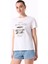 Bisiklet Yaka Baskılı Beyaz Kadın T-Shirt F5SL-TST0473 4