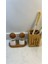 Luxury 2'li Stantlı Top Baharatlık/bambu Kaşıklık/3'lü Dekoratif Fırça 1 Adet 4