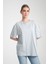 %100 Pamuk, Bisiklet Yaka, Oversize, Kısa Kollu Basic T-Shirt 1