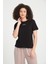 %100 Pamuk Rahat Kesim Bisiklet Yaka T-Shirt - Şık Moon Detayı 1