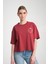 %100 Pamuk, Rahat Kesim, Bisiklet Yaka T-Shirt - Estetik Yazılı Tasarım 2