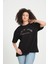 %100 Pamuk Kadın Oversized Bisiklet Yaka Kısa Kollu T-Shirt _ Motivasyonel Yazı Baskılı 1