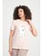 %100 Pamuk Kadın Bisiklet Yaka Pamuk T-Shirt - Şık Grafik Tasarım 1
