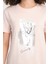 %100 Pamuk Kadın Bisiklet Yaka Pamuk T-Shirt - Şık Grafik Tasarım 2