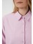 20276 Uzun Kol Çizgili Gömlek - Pembe 5