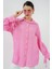 Kadın Oversize Bağcıklı Gömlek 5954 - Pembe 1