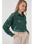 3985 Oversize Saten Gömlek - Zümrüt Yeşili 4
