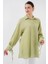 Kadın Oversize Bağcıklı Gömlek 5954 - E.yeşil 3