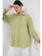 Kadın Oversize Bağcıklı Gömlek 5954 - E.yeşil 4