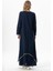 Uzun Kol Şile Bezi Lerzan Oval Yaka Nakışlı Yazlık Elbise Lacivert Lcvt 2