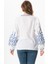 Uzun Kol Şile Bezi Idil V Yaka Nakışlı Yazlık Bluz Beyaz Byz 2