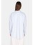 Relaxed Fit Shirt Neck Düz Kadın Mavi Uzun Kol Gömlek 2