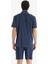 Erkek Premium Önden Düğmeli Kısa Kol Şortlu Lacivert Pijama Takım C1T1N7O04 4