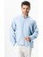 Uzun Kol Hakim Yaka Müslin Yazlık Sweatshirt Buz Mavi Bmv 1