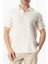 Kısa Kol Polo Yaka Müslin Yazlık Tshirt Kırık Beyaz Krkbyz 3
