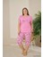Polyviskon Kumaş Büyük Beden Pembe Pijama Takımı - 7345 1