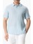 Kısa Kol Polo Yaka Müslin Yazlık Tshirt Buz Mavi Bmv 3