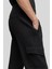 Monogram Jakarlı Oversize Spor Erkek Siyah Pantolon Siyah 3