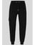 Monogram Jakarlı Oversize Spor Erkek Siyah Pantolon Siyah 4