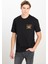 %100 Pamuk Relaxed Fit Geniş Kesim Bisiklet Yaka Siyah Tişört 1