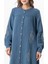 Uzun Kol Laçin Baskılı Müslin Mevsimlik Ferace Indigo Indg 3