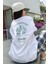Kadın Beyaz Sırt Baskılı Oversize T-Shirt 1