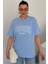 Kadın Bebe Mavi Bisiklet Yaka California Baskılı Oversize T-Shirt 1