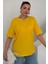 Kadın Sarı Bisiklet Yaka Düz T-Shirt 1