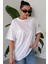 Kadın Beyaz Bisiklet Yaka Düz T-Shirt 1