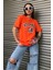 Kadın Turuncu Atlanta Baskılı Oversize T-Shirt 2