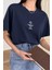 Kadın Lacivert The Power Of Baskılı Oversize T-Shirt 1