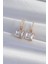 XDN02 Özel Seri Pirinç Gold Renk Kare Zirkon Taşlı Halka Küpe 1
