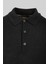 Regular Fit Polo Yaka Erkek Yün Kazak Siyah 3