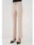 6538 Kemerli Ispanyol Paça Pantolon - Krem 4