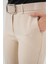 6538 Kemerli Ispanyol Paça Pantolon - Krem 5