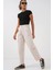 6703 Yüksek Bel Kot Pantolon - Ekru 2