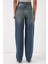 6689 Kadın Yüksek Bel Baggy Kot Pantolon - Indigo 4