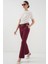 6538 Kemerli Ispanyol Paça Pantolon - Bordo 3