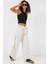 6691 Geniş Paça Kargo Pantolon - Ekru 1