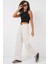 6691 Geniş Paça Kargo Pantolon - Ekru 2