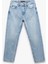 Pamuklu Normal Bel Düğmeli Vintage Straight Fit Jean Pantolon 1