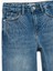 Pamuklu Taşlı Geniş Paça Jean Pantolon 3