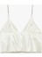 V Yaka Askılı Bridal Saten Crop Pijama Üstü 2