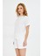 Kadın Konforlu %100 Pamuk Kısa Kollu Günlük Tişört 4