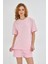 Kadın Konforlu %100 Pamuk Kısa Kollu Günlük Tişört 2
