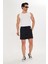 Erkek Stretchfit Içi Astarlı Esnek Sporcu Şortu Siyah 2658-S 2