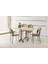 Katlanır Portatif Tekerlekli Mutfak Masa Sandalye Takımı Bej 1