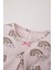 Kız Bebek Pijama Takımı Gökkuşağı Baskılı Uzun Kollu Üst Beli Lastikli Uzun Alt D9075A525SP 5