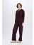 Wide Leg Geniş Paça Eşofman Altı Normal Bel Fitilli Kaşkorse Kumaş Basic Düz B2405AX25SP 2