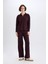 Wide Leg Geniş Paça Eşofman Altı Normal Bel Fitilli Kaşkorse Kumaş Basic Düz B2405AX25SP 3